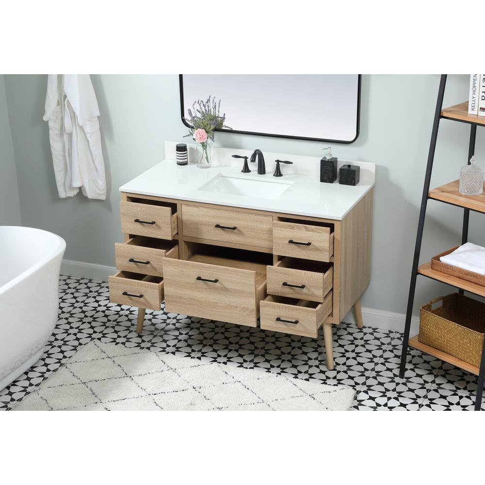 48 inch Single bathroom vanity in mango wood with backsplash. Picture 3