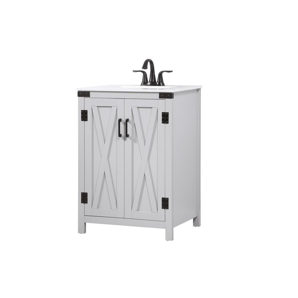 24 inch Single bathroom vanity in grey. Picture 7