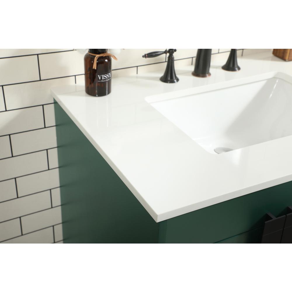 32 inch Single bathroom vanity in green. Picture 5