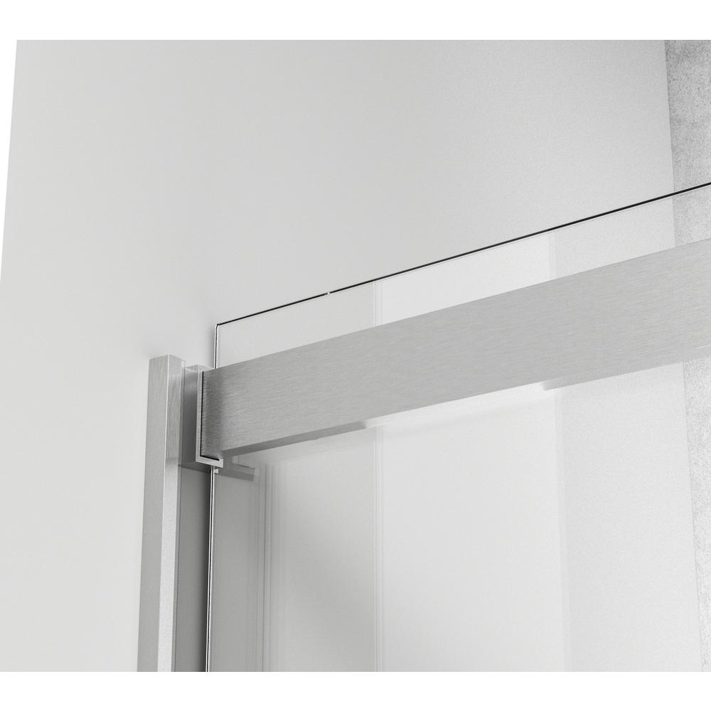Semi-frameless shower door 60 x 76 Brushed Nickel. Picture 7