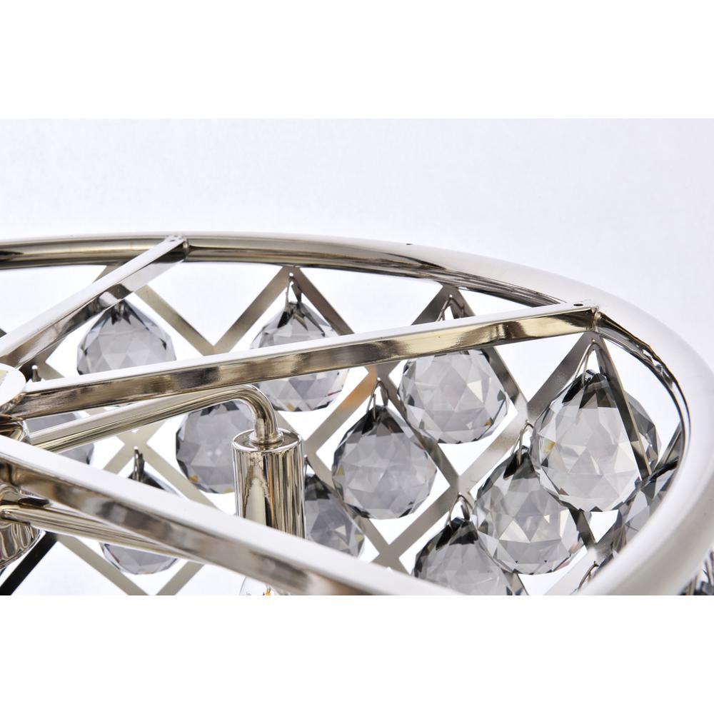 Madison 5 light polished Nickel Chandelier Silver Shade (Grey) Royal Cut Crystal. Picture 4