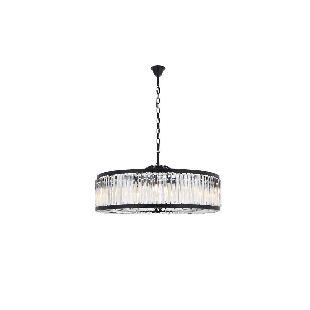 Chelsea 10 light Matte Black Chandelier Clear Royal Cut Crystal. Picture 1