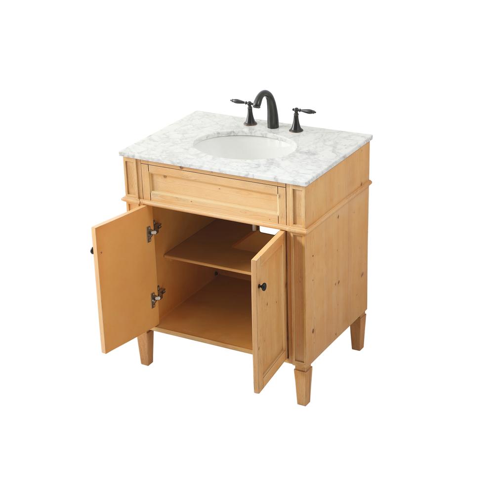 30 inch Single bathroom vanity in natural wood. Picture 9