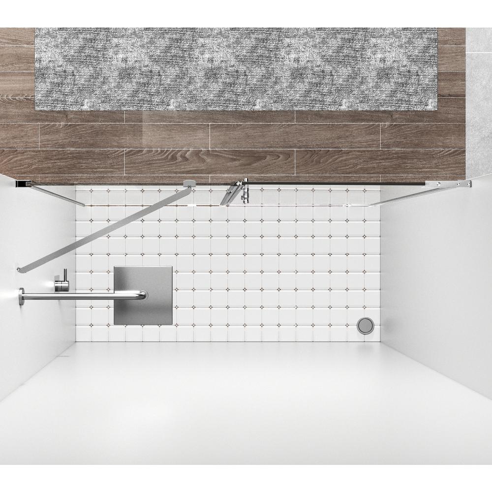 Semi-frameless hinged shower door 60 x 72 Polished Chrome. Picture 4