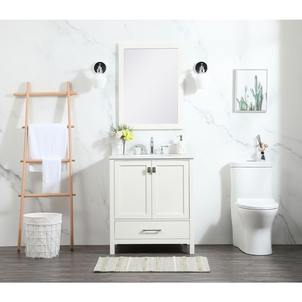 30 inch Single bathroom vanity in white with backsplash. Picture 4