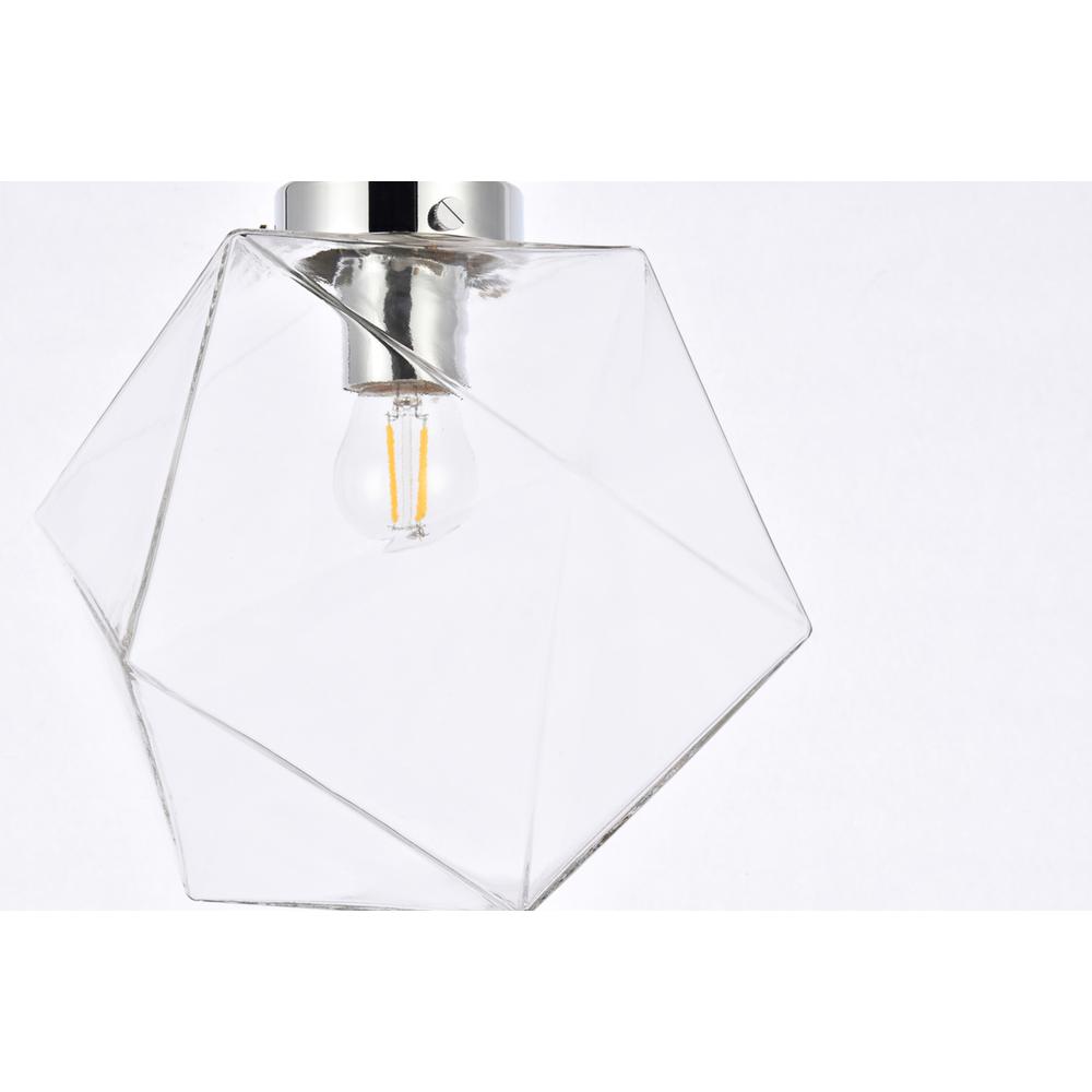 Lawrence 1 light chrome and clear glass flush mount. Picture 2