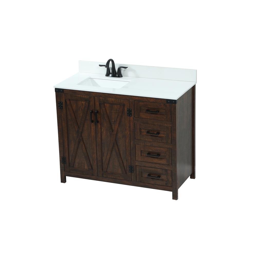 42 inch Single bathroom vanity in expresso with backsplash. Picture 8