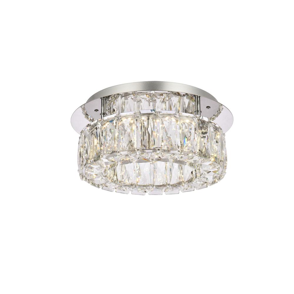 Monroe 12 inch LED Single flush mount in chrome. Picture 1