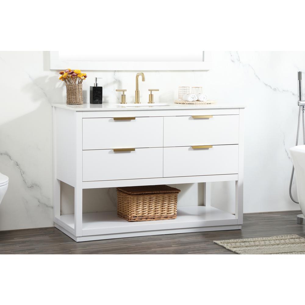 48 inch Single bathroom vanity in white. Picture 2