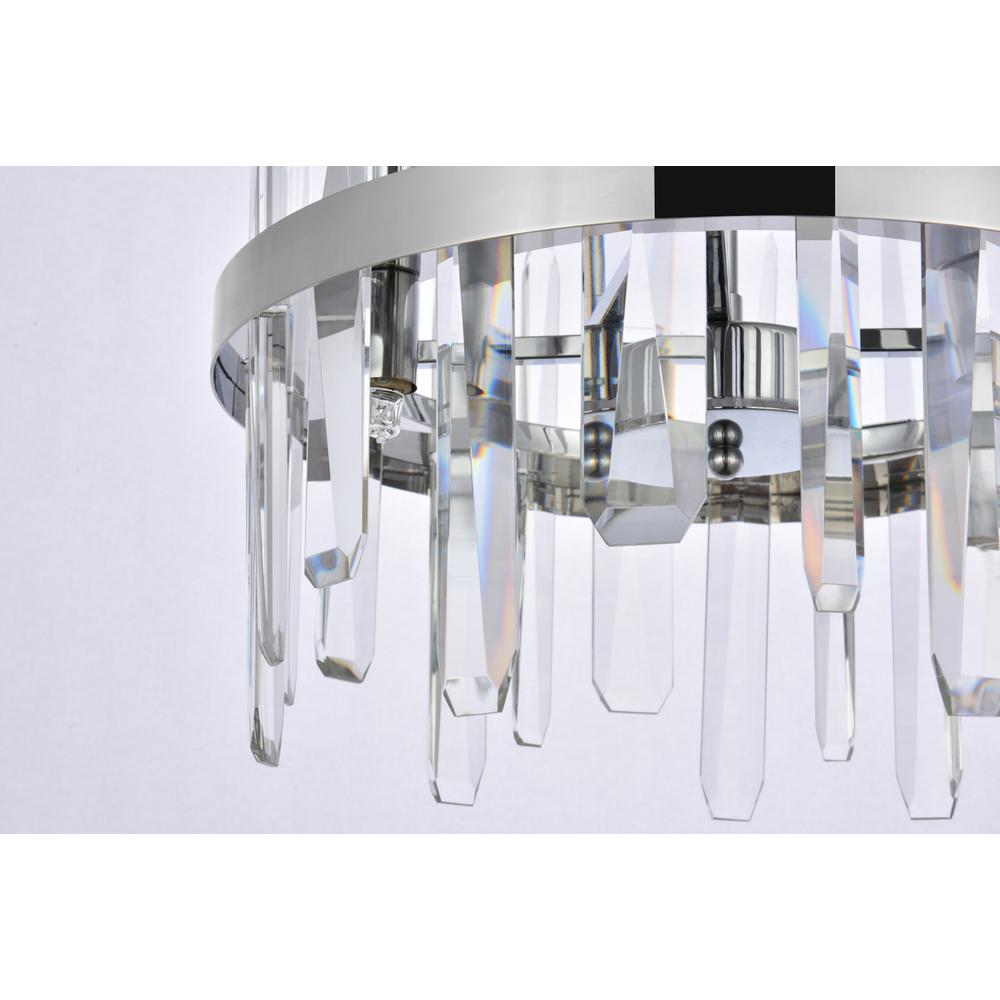 Serena 16 inch crystal round pendant in chrome. Picture 3