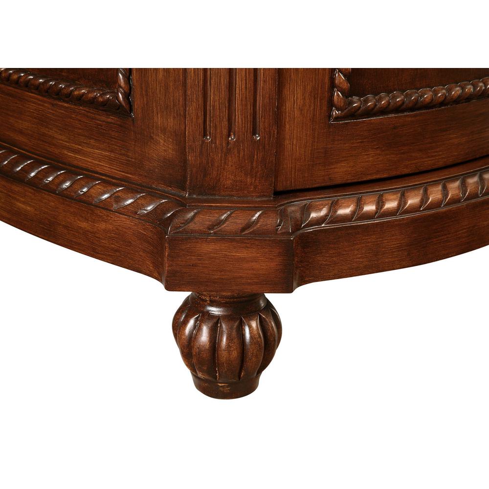 24 inch Single Bathroom vanity in Brown with ivory white engineered marble. Picture 5