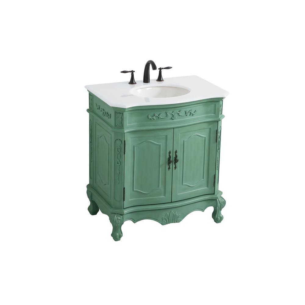 32 inch Single Bathroom vanity in vintage mint. Picture 8