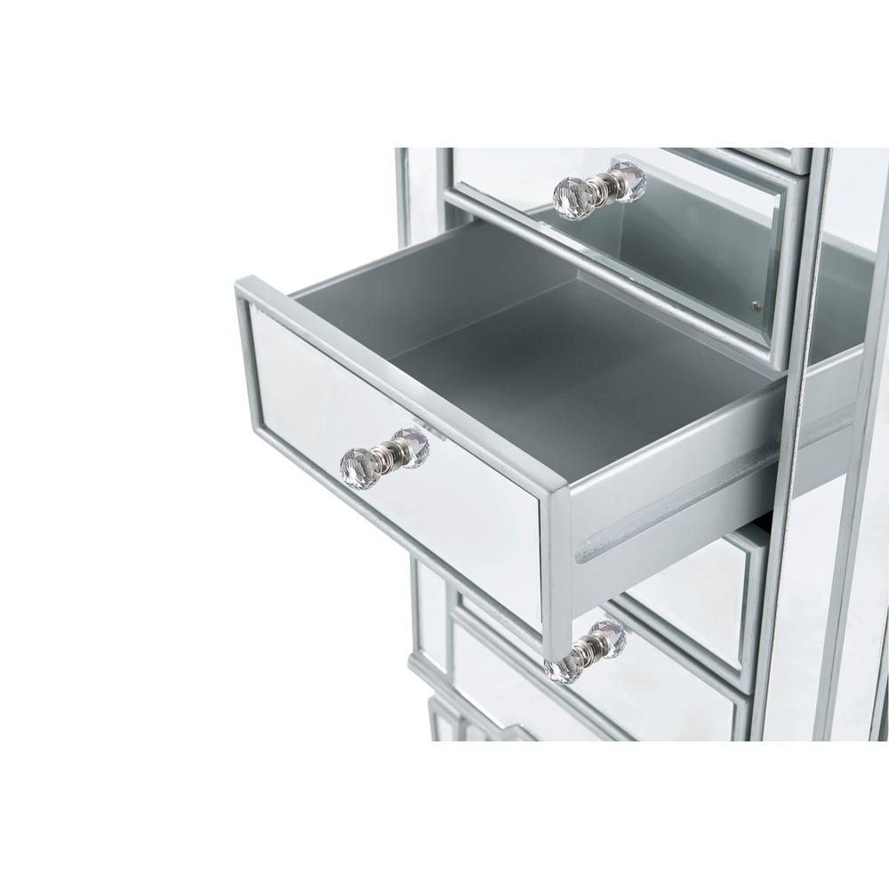 Lingerie Chest 7 drawers 20in. W x 15in. D x 48in. H in antique silver paint. Picture 7