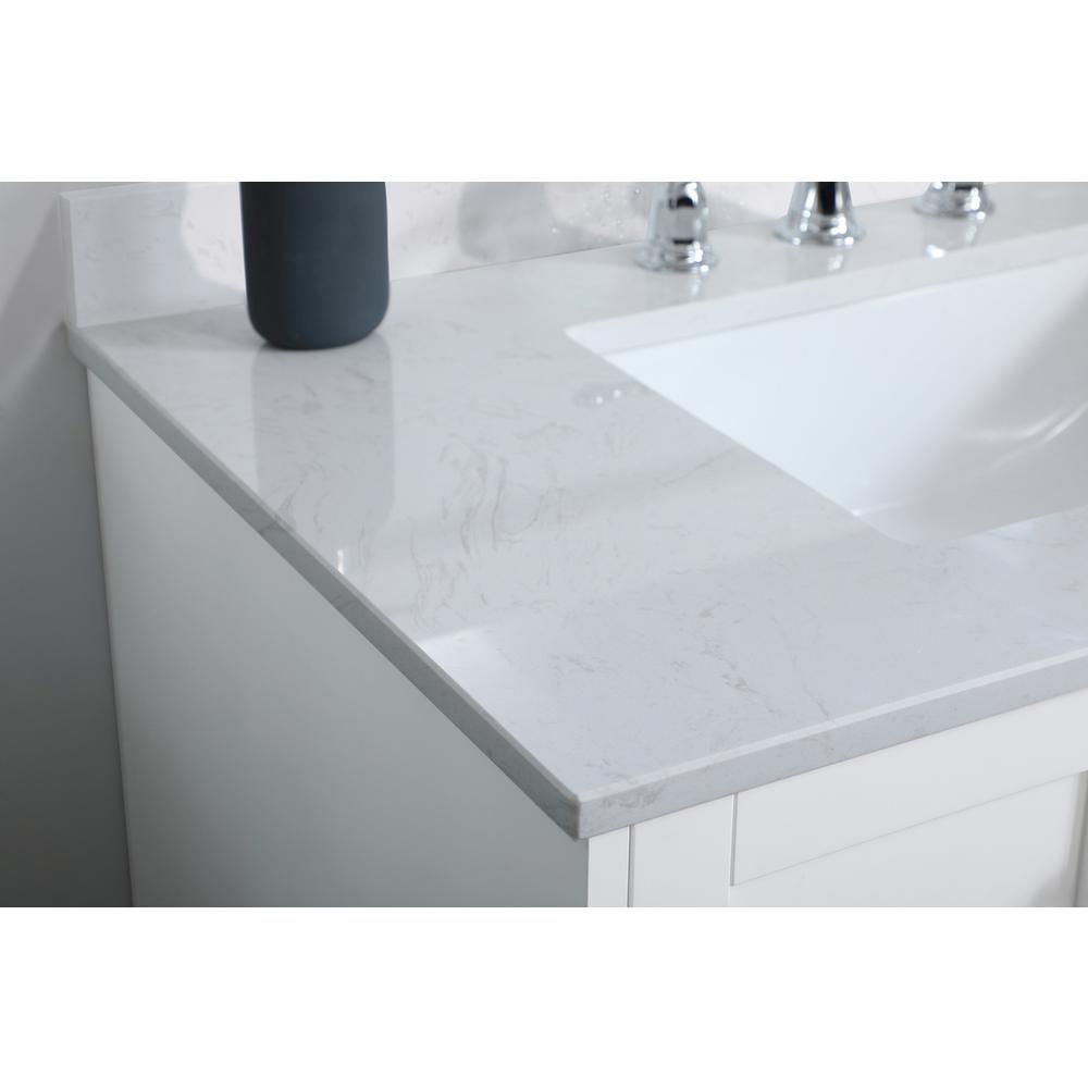 36 inch Single Bathroom Vanity in White with Backsplash. Picture 4