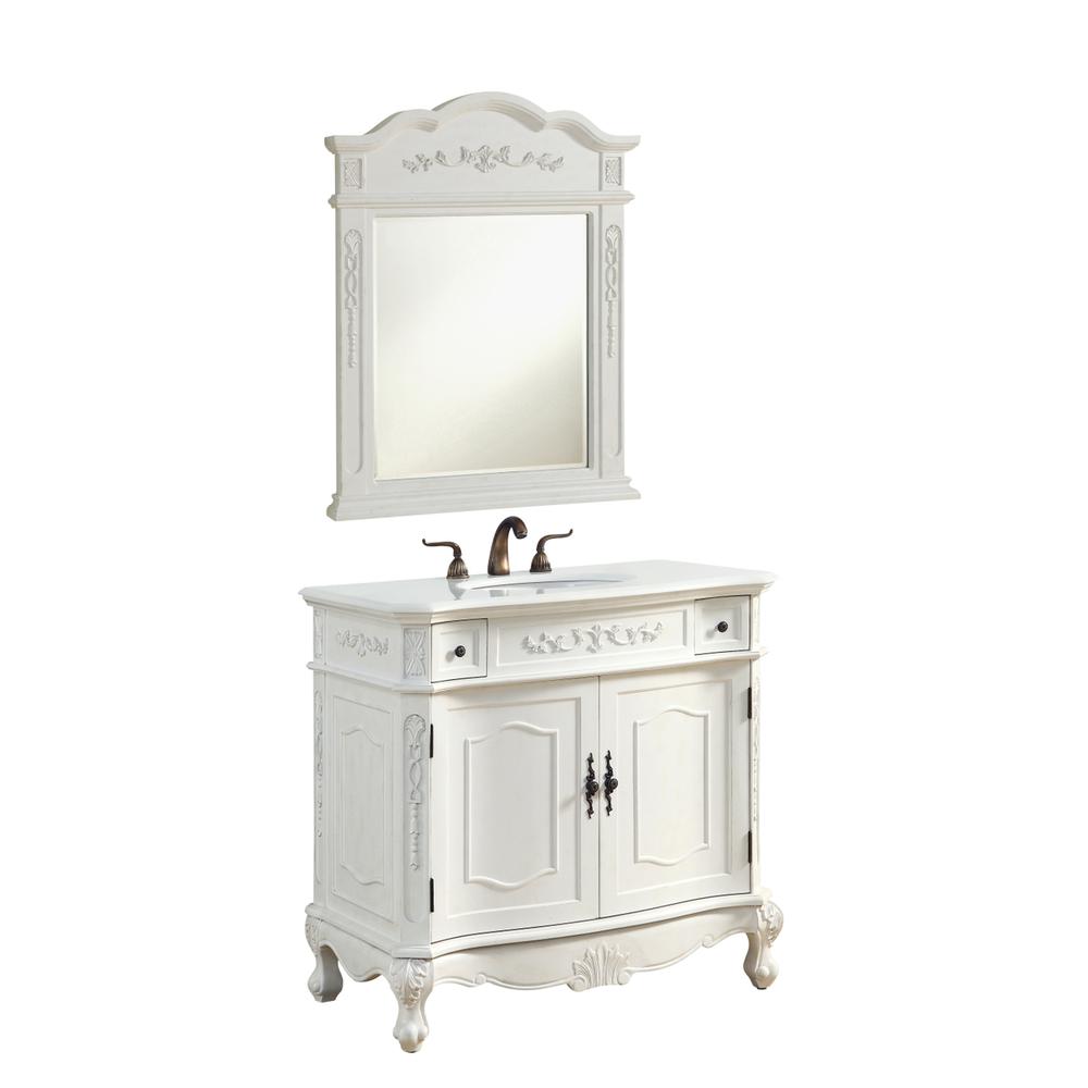 36 inch Single Bathroom vanity in Antique White. Picture 2