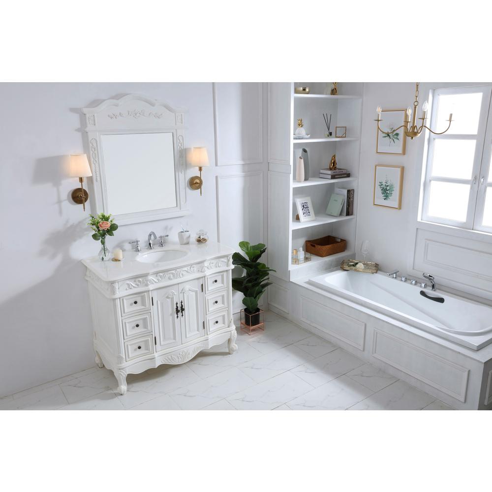 42 inch Single Bathroom vanity in antique white. Picture 10