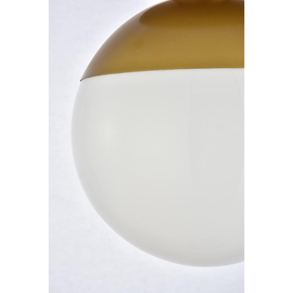 Eclipse 1 Light Brass Flush Mount With Frosted White Glass. Picture 5
