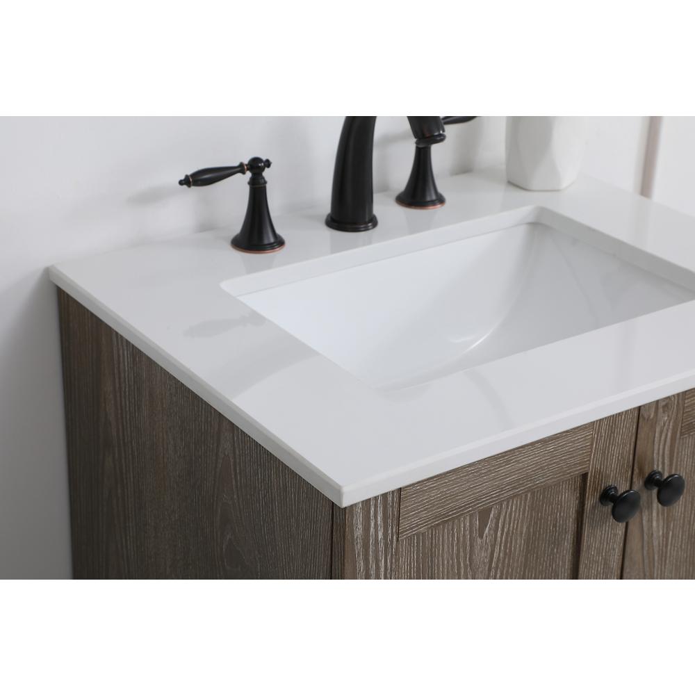 24 inch Single Bathroom Vanity in Weathered oak. Picture 5