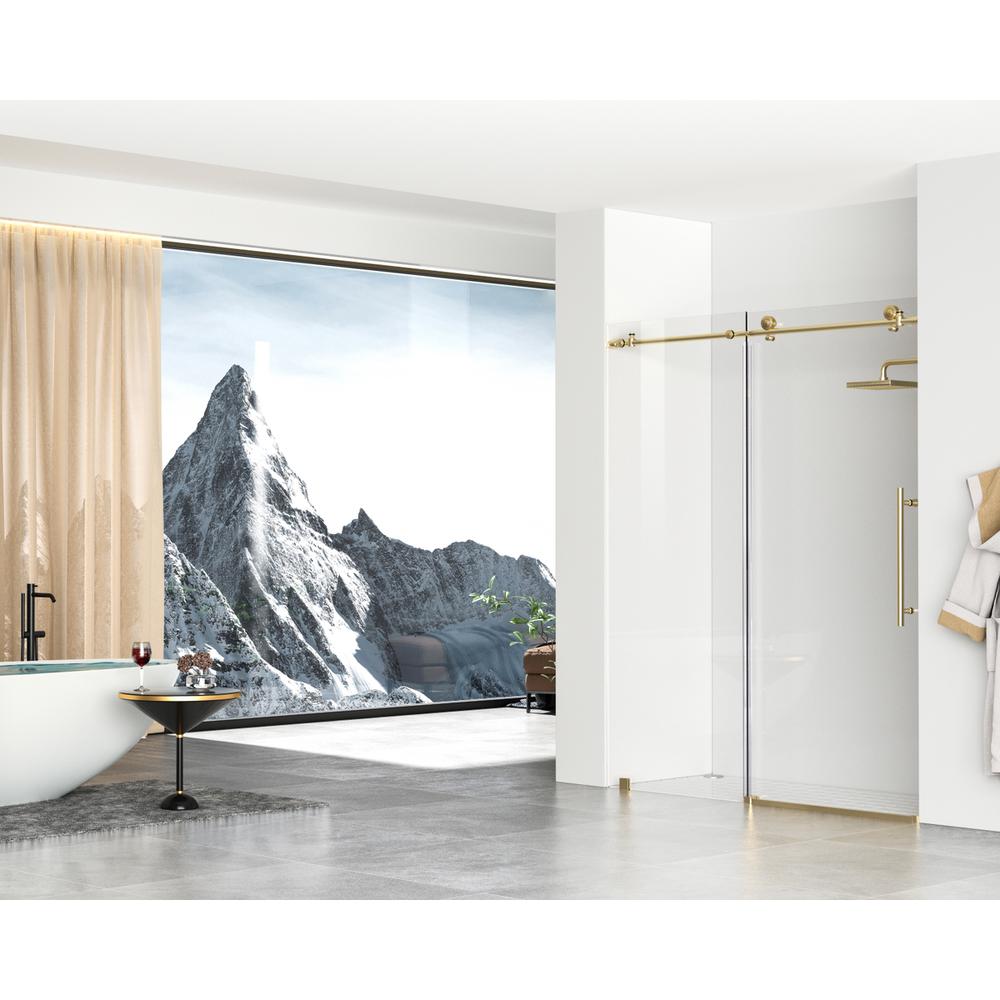 Frameless shower door 60 x 76 Brushed Gold. Picture 3