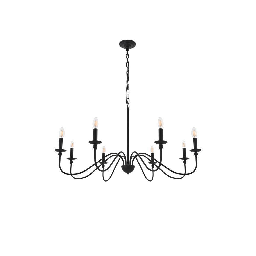 Rohan 8 light Matte Black Pendant. Picture 4