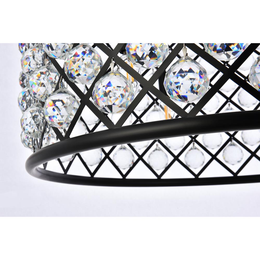 Madison 8 light Matte Black Chandelier Clear Royal Cut Crystal. Picture 3