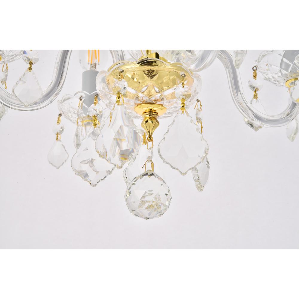 Rococo 4 light Gold Pendant Clear Royal Cut Crystal. Picture 3