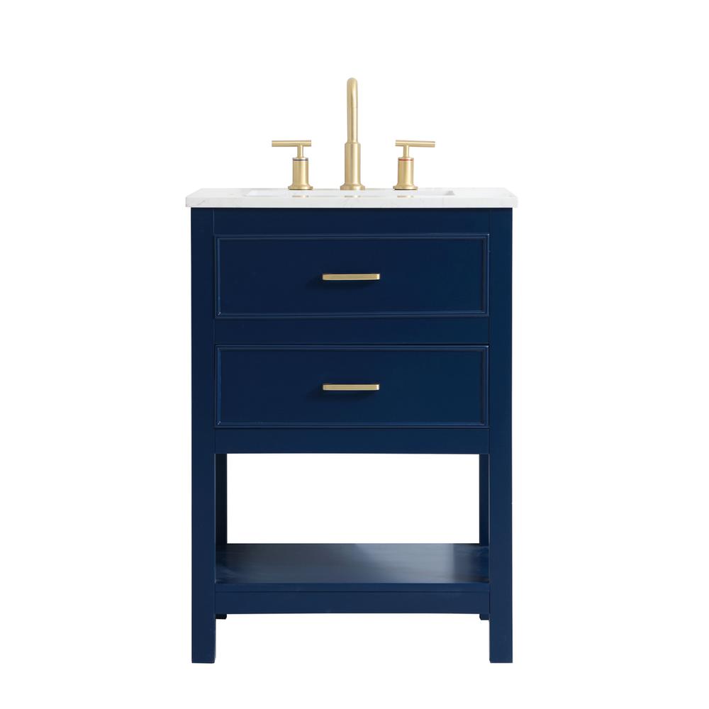 24 inch Single Bathroom Vanity in Blue. Picture 1