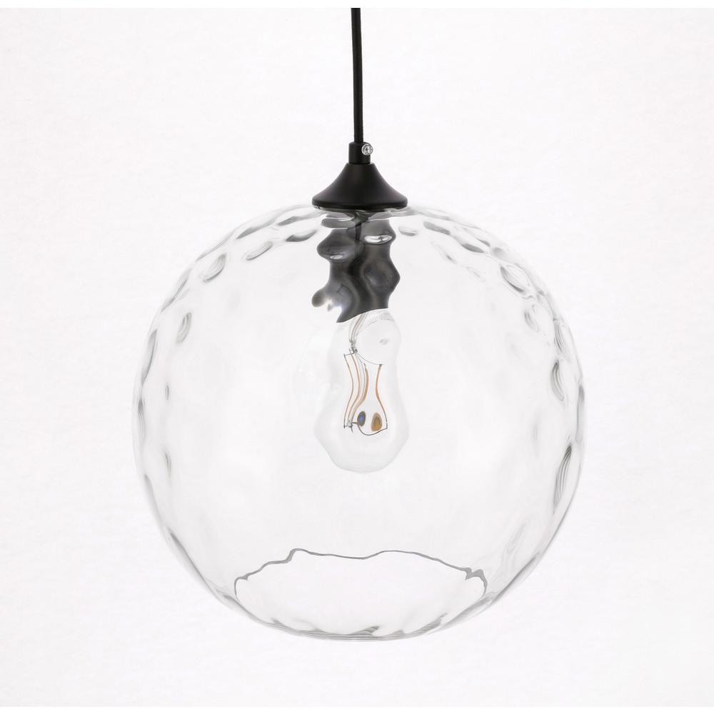 Gibson 1 light Black and Clear glass pendant. Picture 9