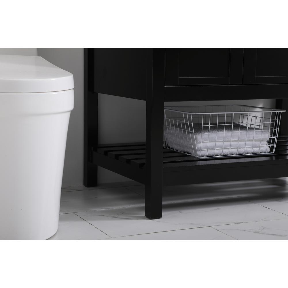 36 inch Single Bathroom Vanity in Black with Backsplash. Picture 6