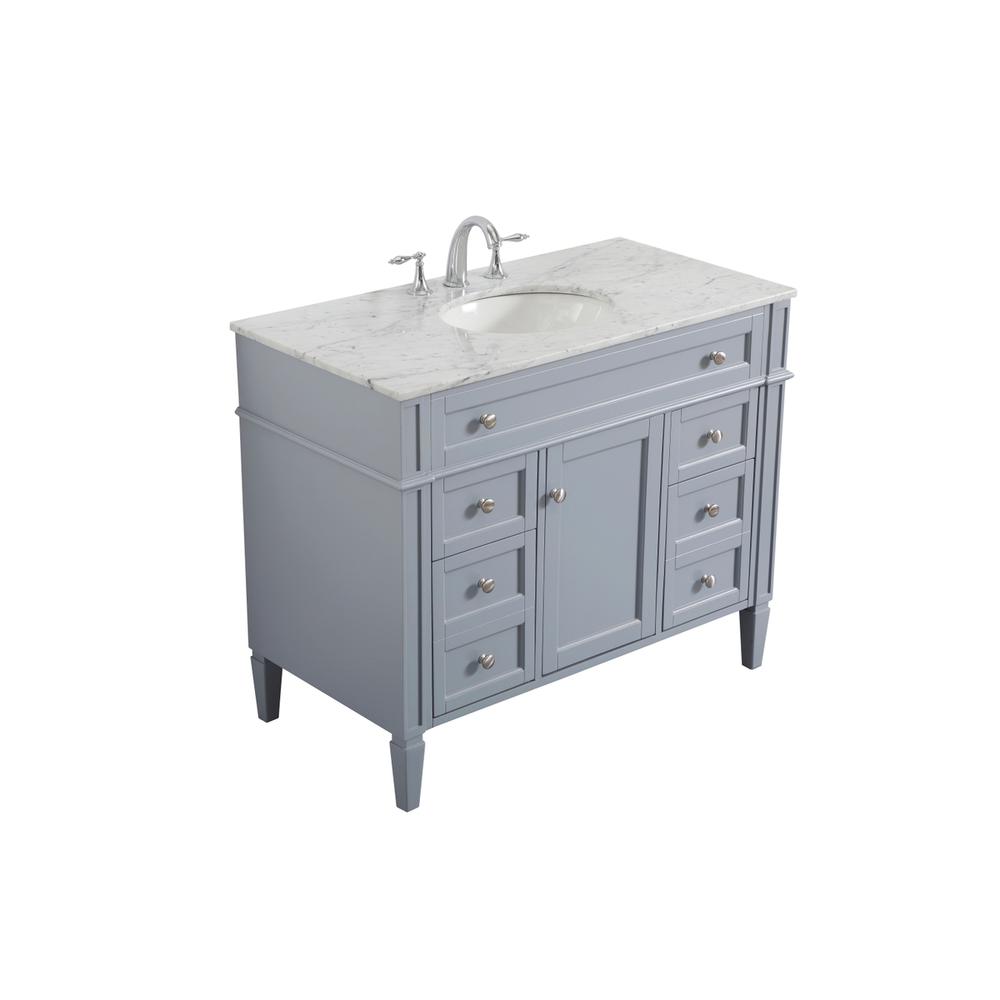 42 inch Single bathroom vanity in grey. Picture 5