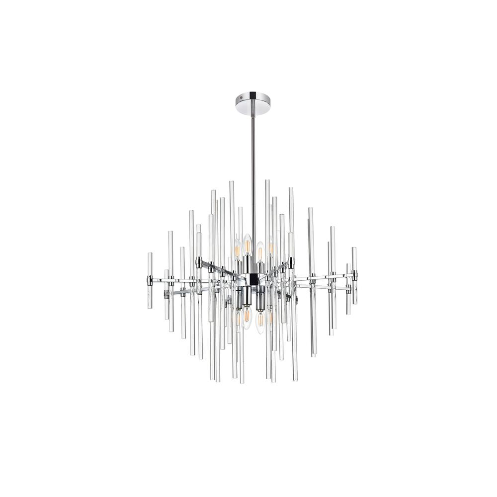 Sienna 27 inch crystal rod pendant in chrome. Picture 6
