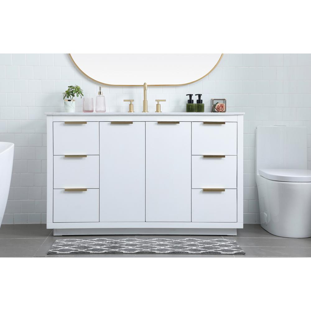 54 Inch SIngle Bathroom Vanity In White. Picture 14