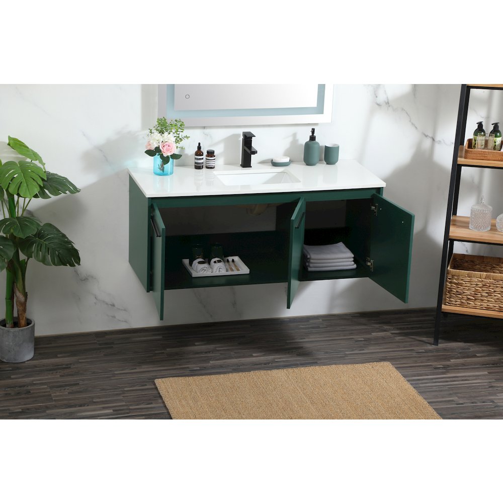 48 Inch Single Bathroom Vanity In Green. Picture 4