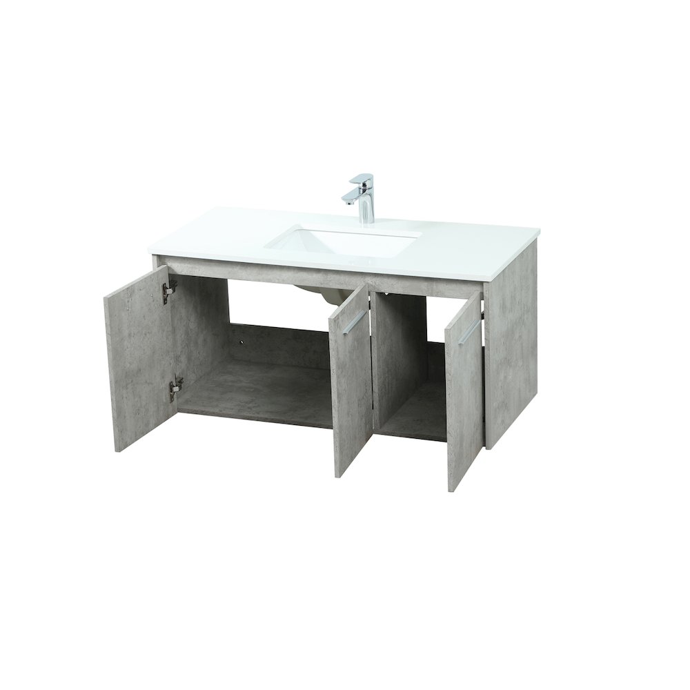 40 Inch Single Bathroom Vanity In Concrete Grey. Picture 10