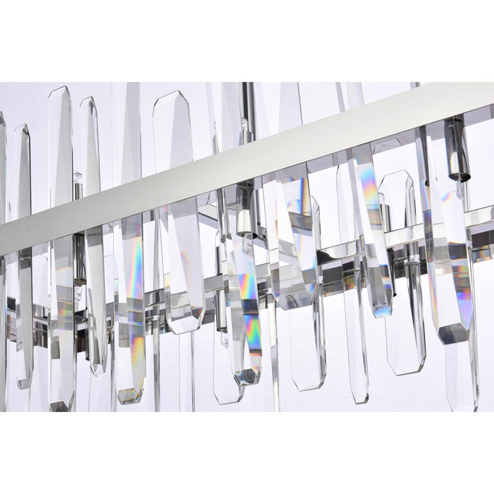 Serena 42 inch crystal rectangle chandelier in chrome. Picture 3