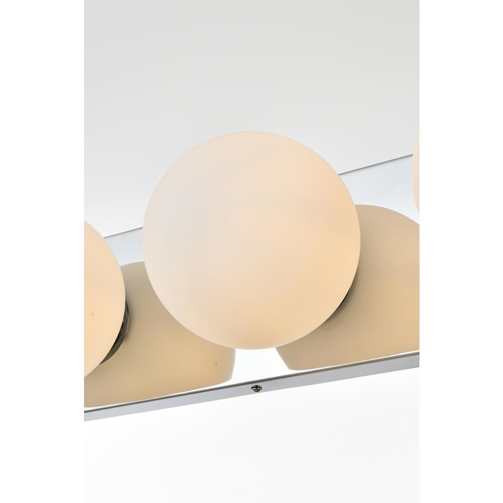 Jaylin 4 light Chrome and frosted white Bath Sconce. Picture 3