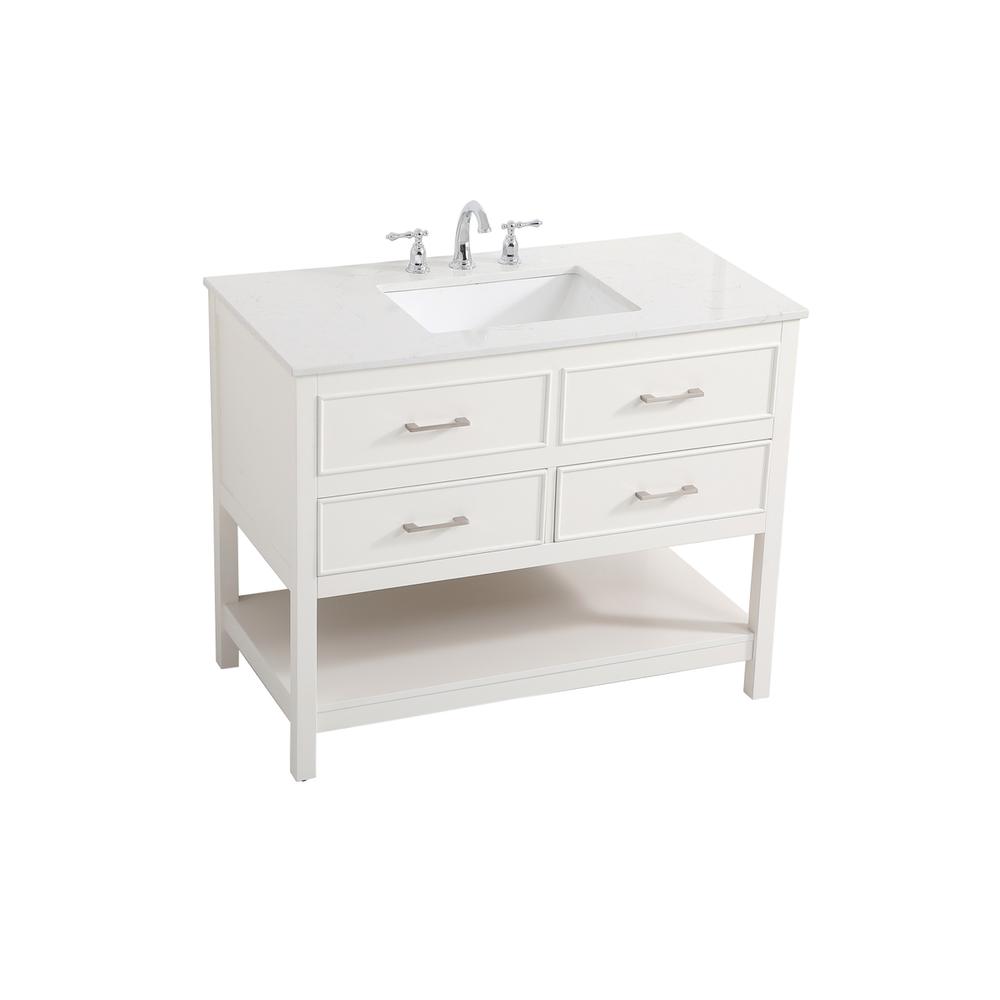 42 inch Single bathroom vanity in white. Picture 8
