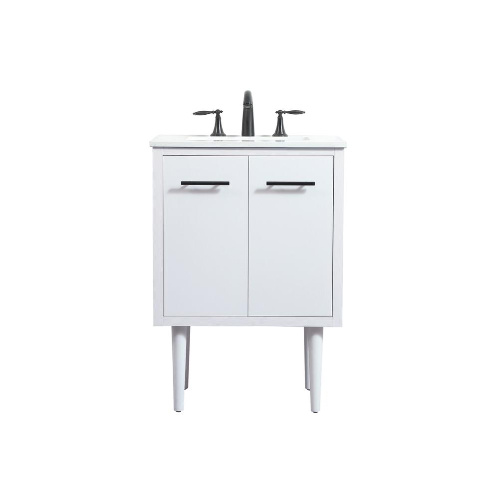 24 inch Single bathroom vanity in white. Picture 1