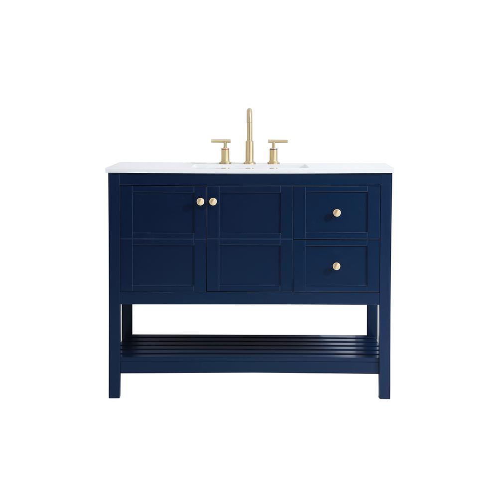 42 inch Single Bathroom Vanity in Blue. Picture 1
