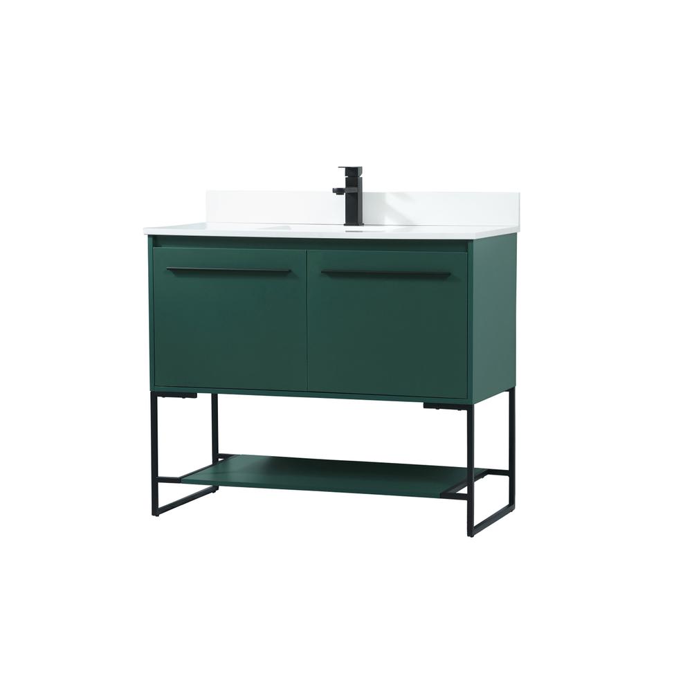 40 inch Single bathroom vanity in green with backsplash. Picture 7