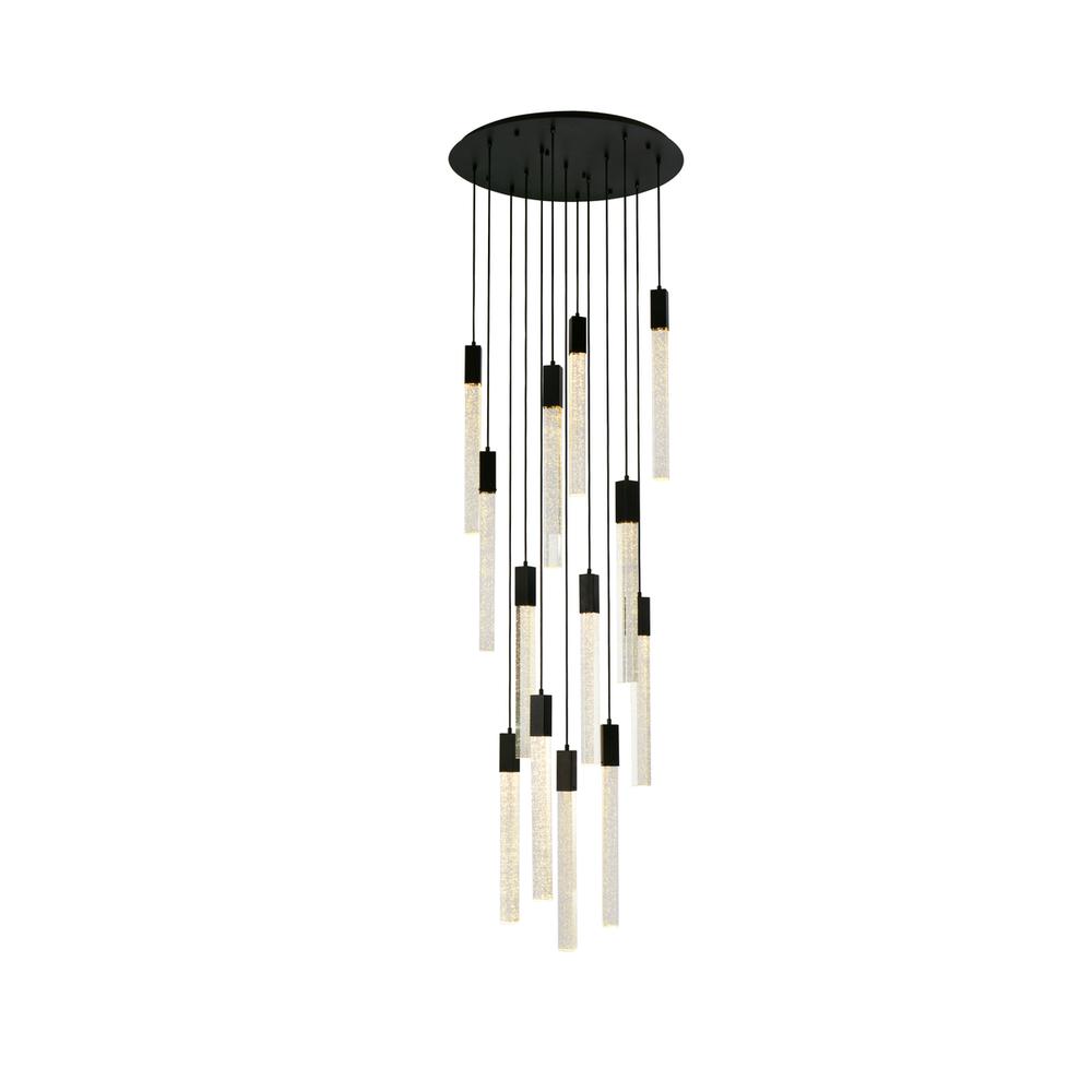 Weston 13 lights pendant in black. Picture 1