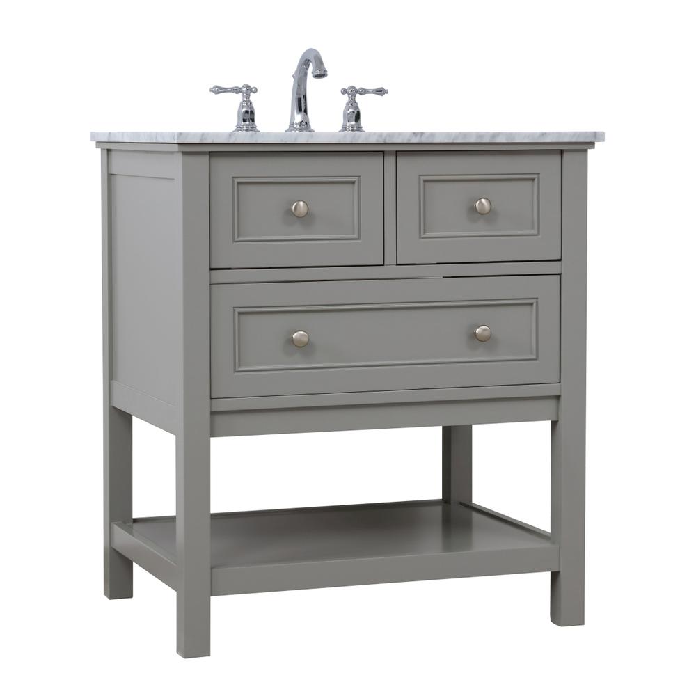 30 in. Single bathroom vanity set in Grey. Picture 11