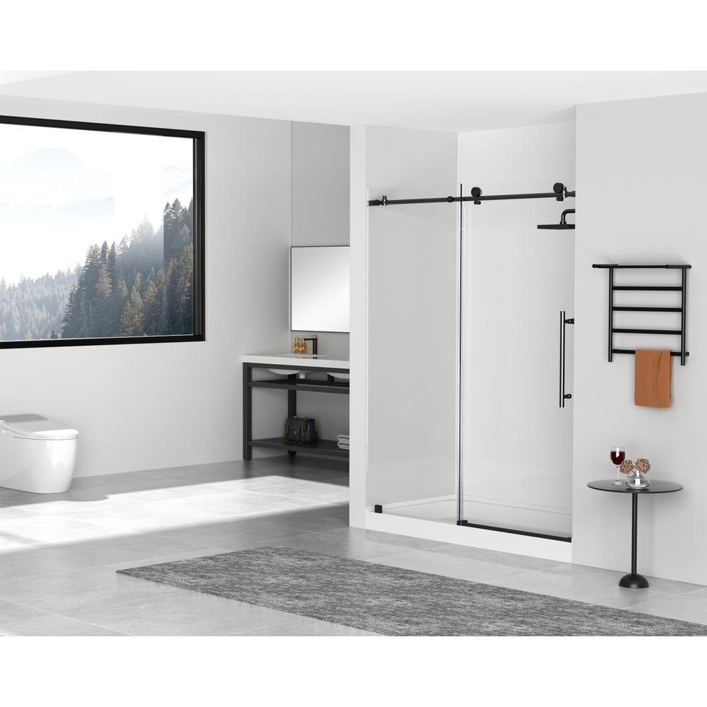 60x32 inch Single threshold shower tray left drain in glossy white. Picture 11