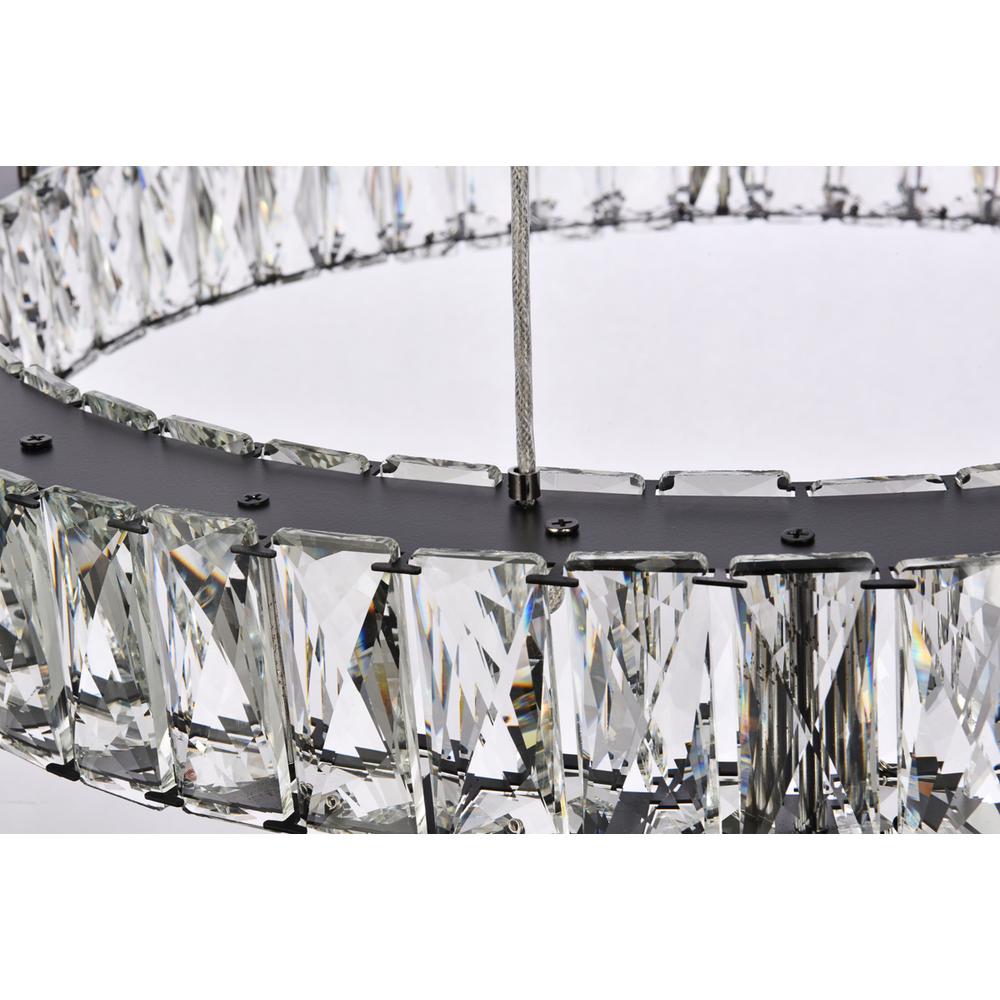 Monroe 40 inch LED seven ring chandelier in black. Picture 4