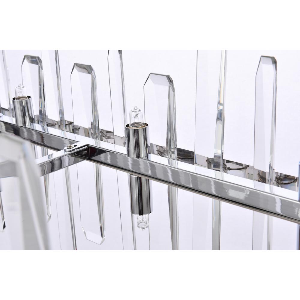 Serena 42 inch crystal rectangle chandelier in chrome. Picture 4