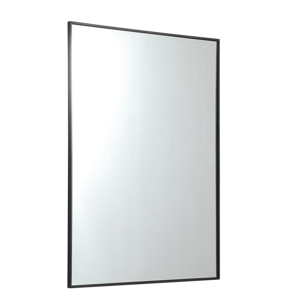 Metal frame rectangle mirror 36 inch in Black. Picture 3