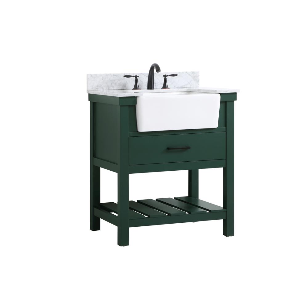 30 inch Single bathroom vanity in green with backsplash. Picture 7