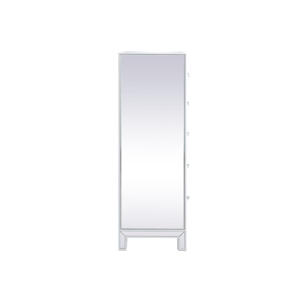 34 inch mirrored five drawer cabinet in white. Picture 9