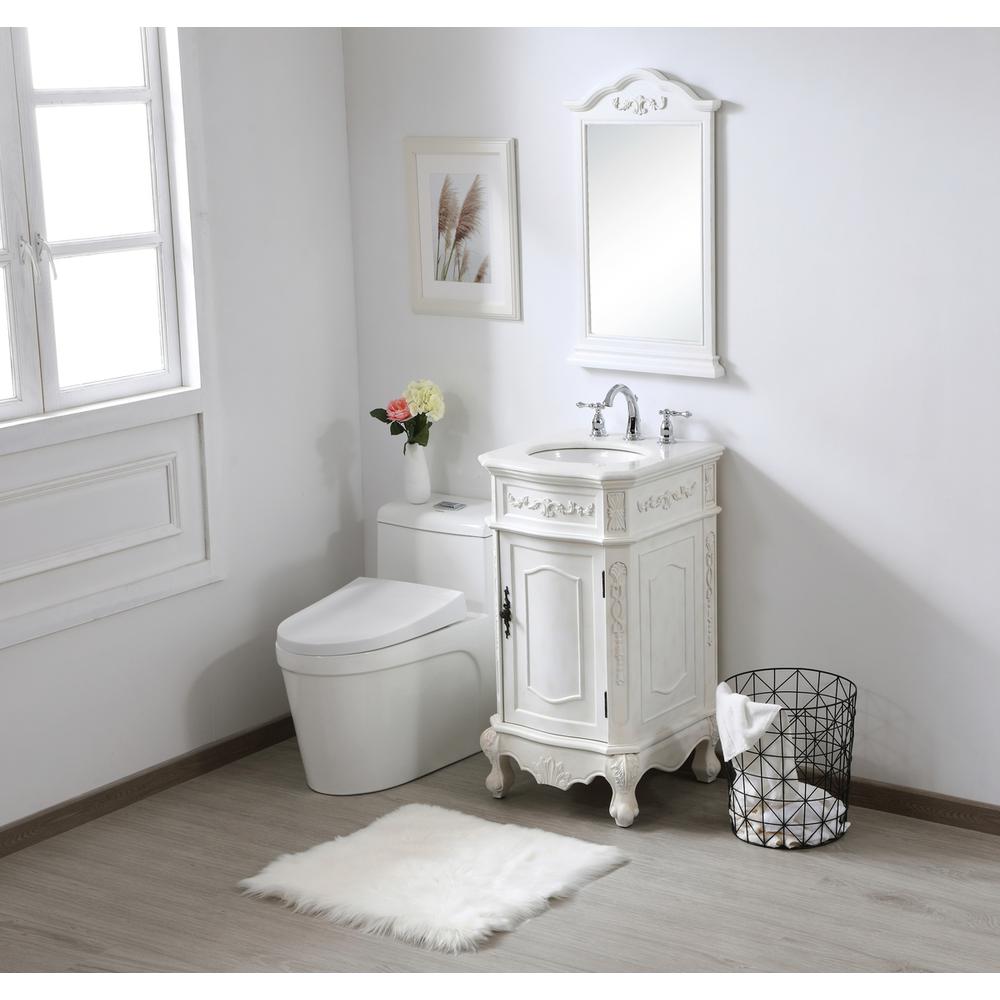 19 inch Single Bathroom vanity in antique white. Picture 9