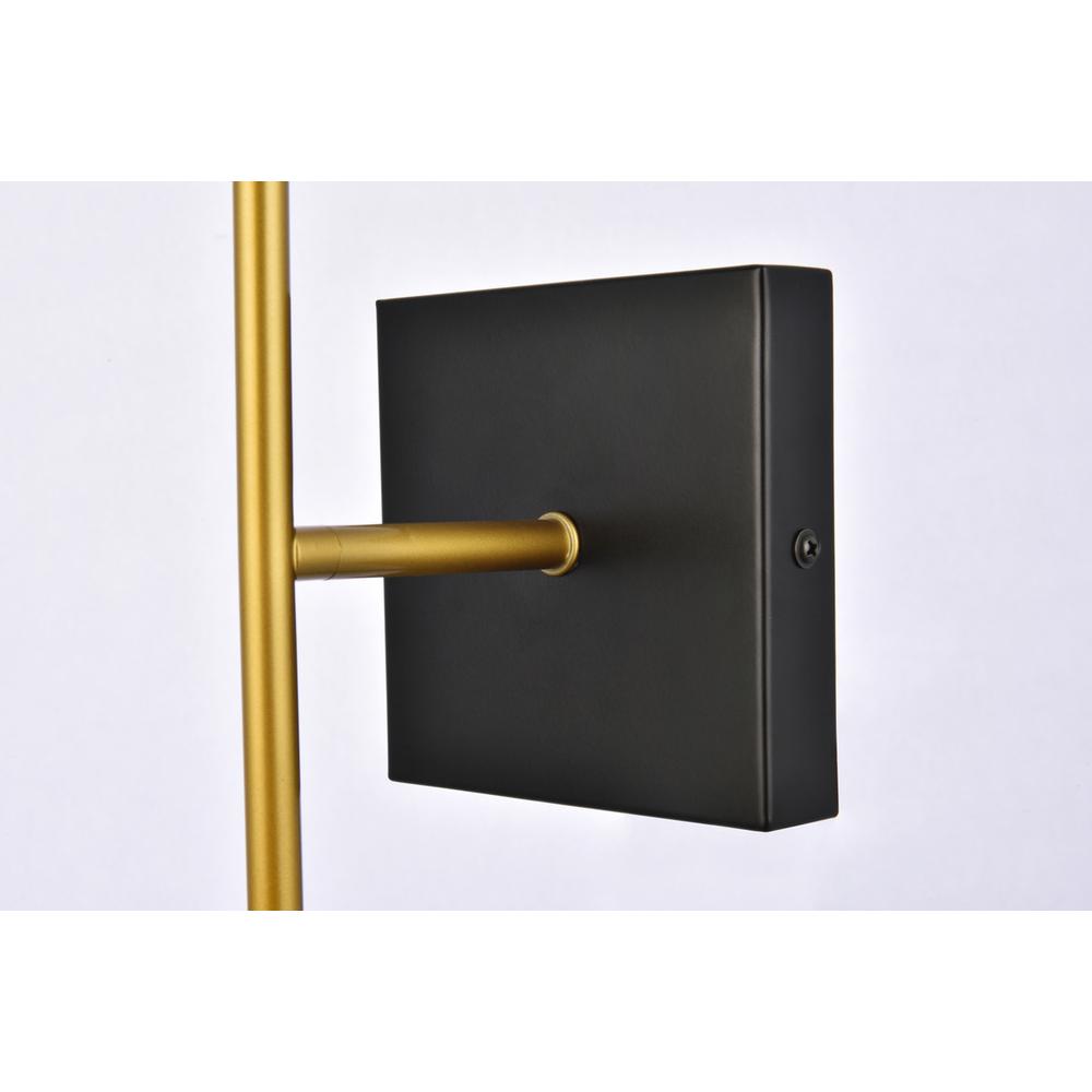 Neri 1 light black and brass and clear glass wall sconce. Picture 6